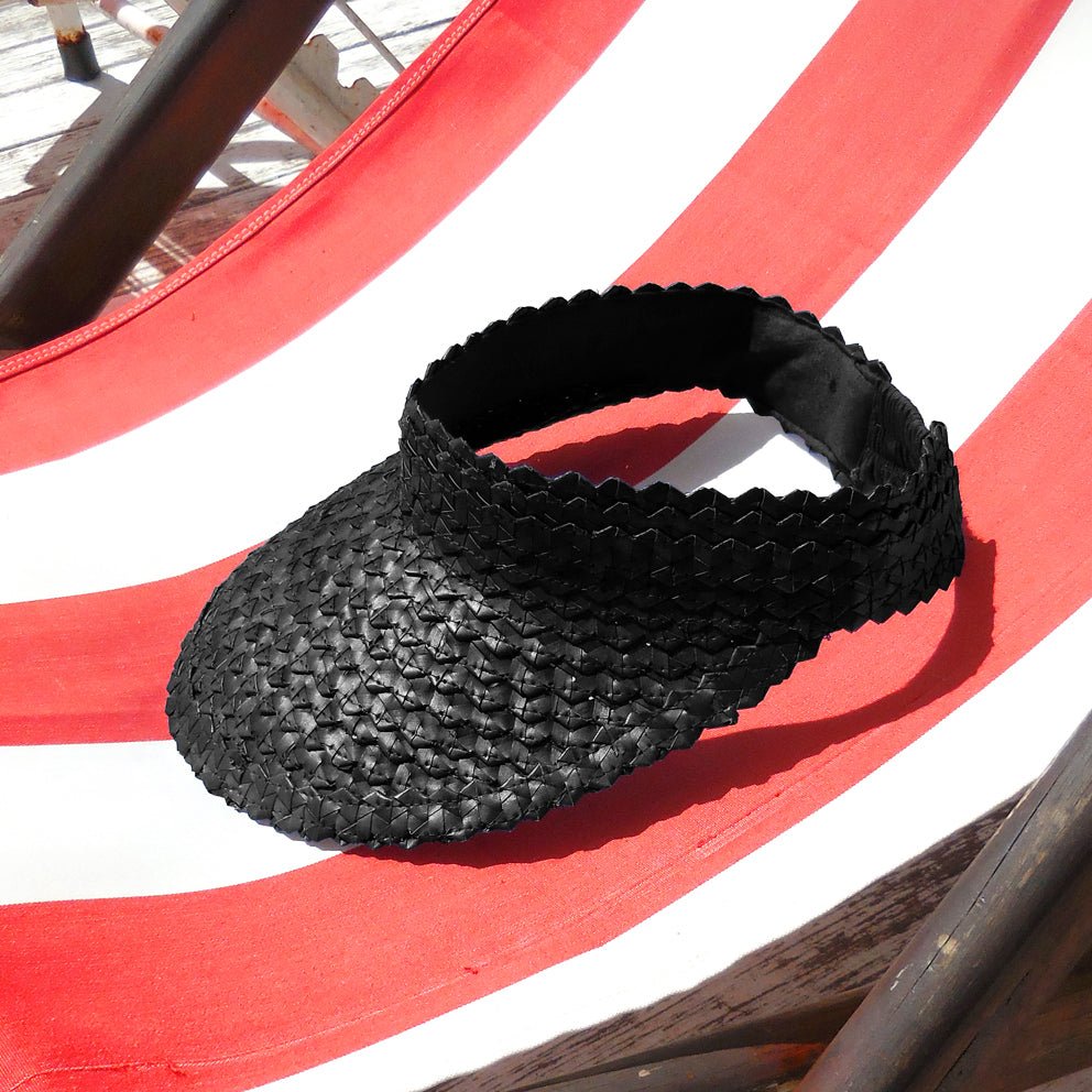 Pandan Visor Straw Hat - Black - Premium from BrunnaCo - Just $34! Shop now at ZLA