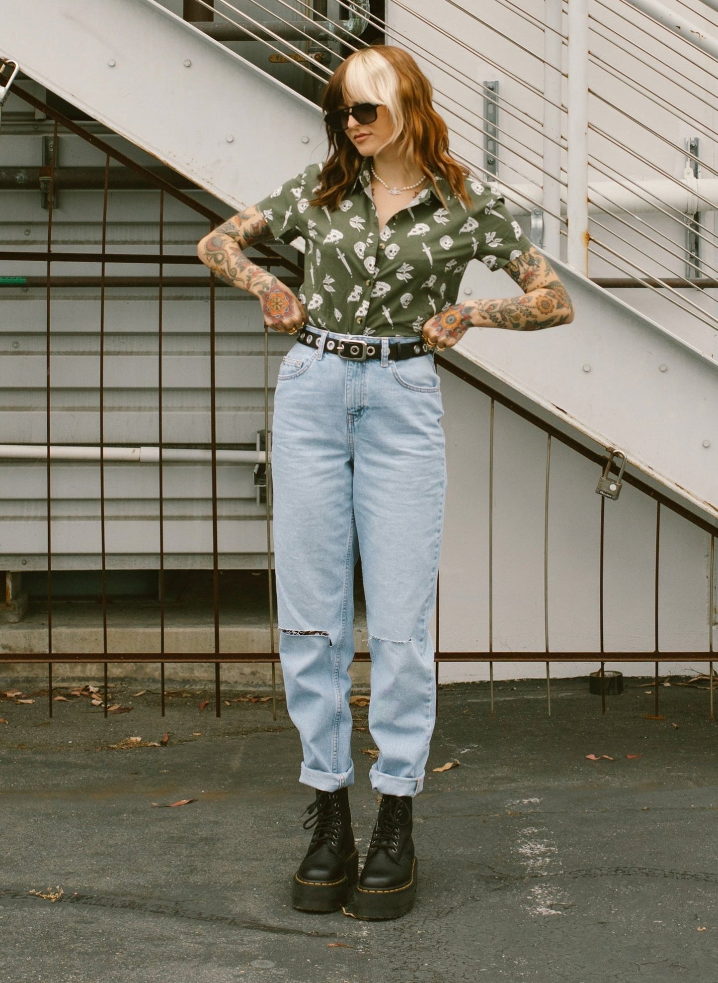 Pizza Slayer Women's Button-Up Top - Premium from Pyknic - Just $48! Shop now at ZLA