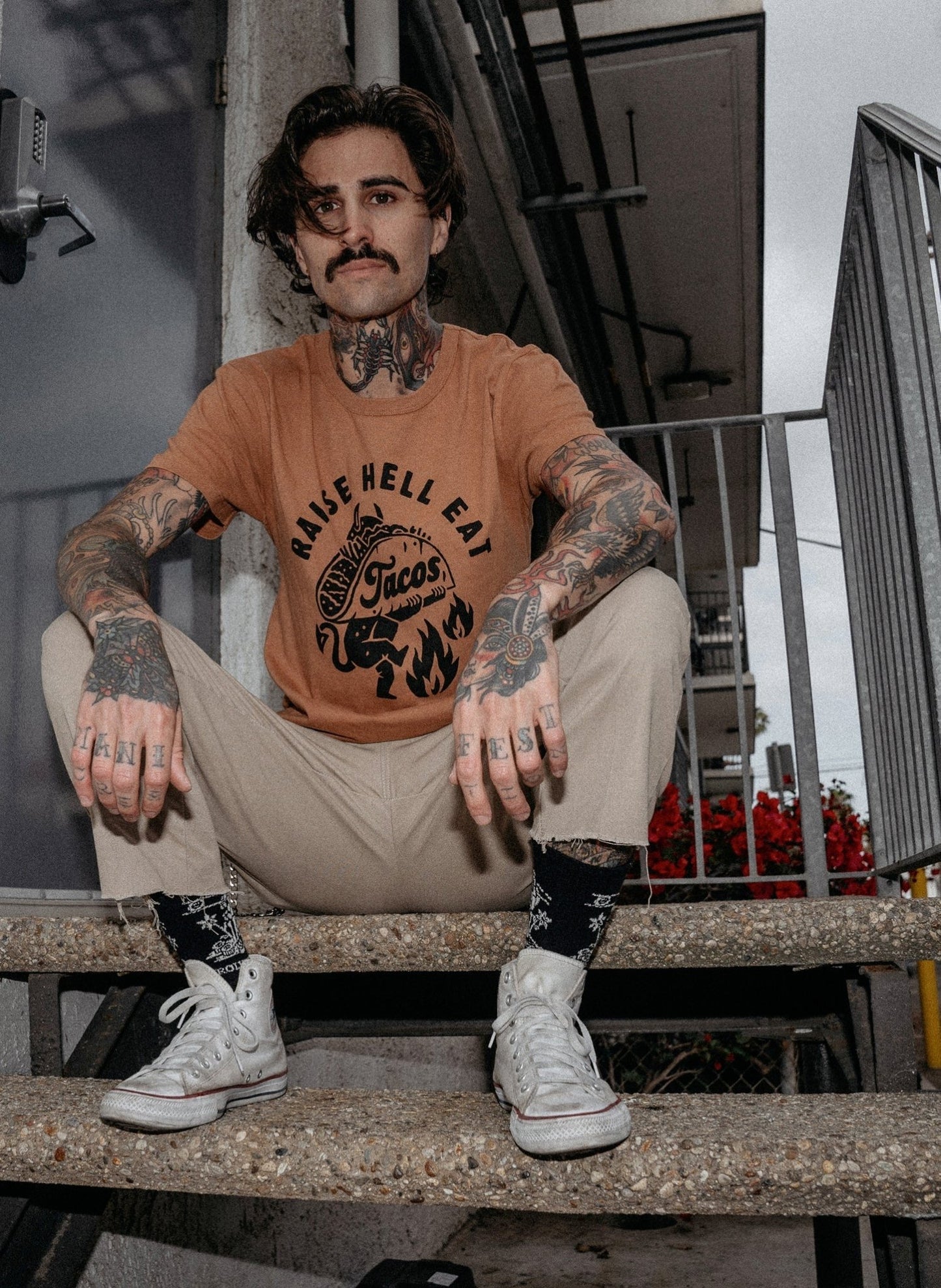 Raise Hell Eat Tacos Tee - Premium from Pyknic - Just $32! Shop now at ZLA