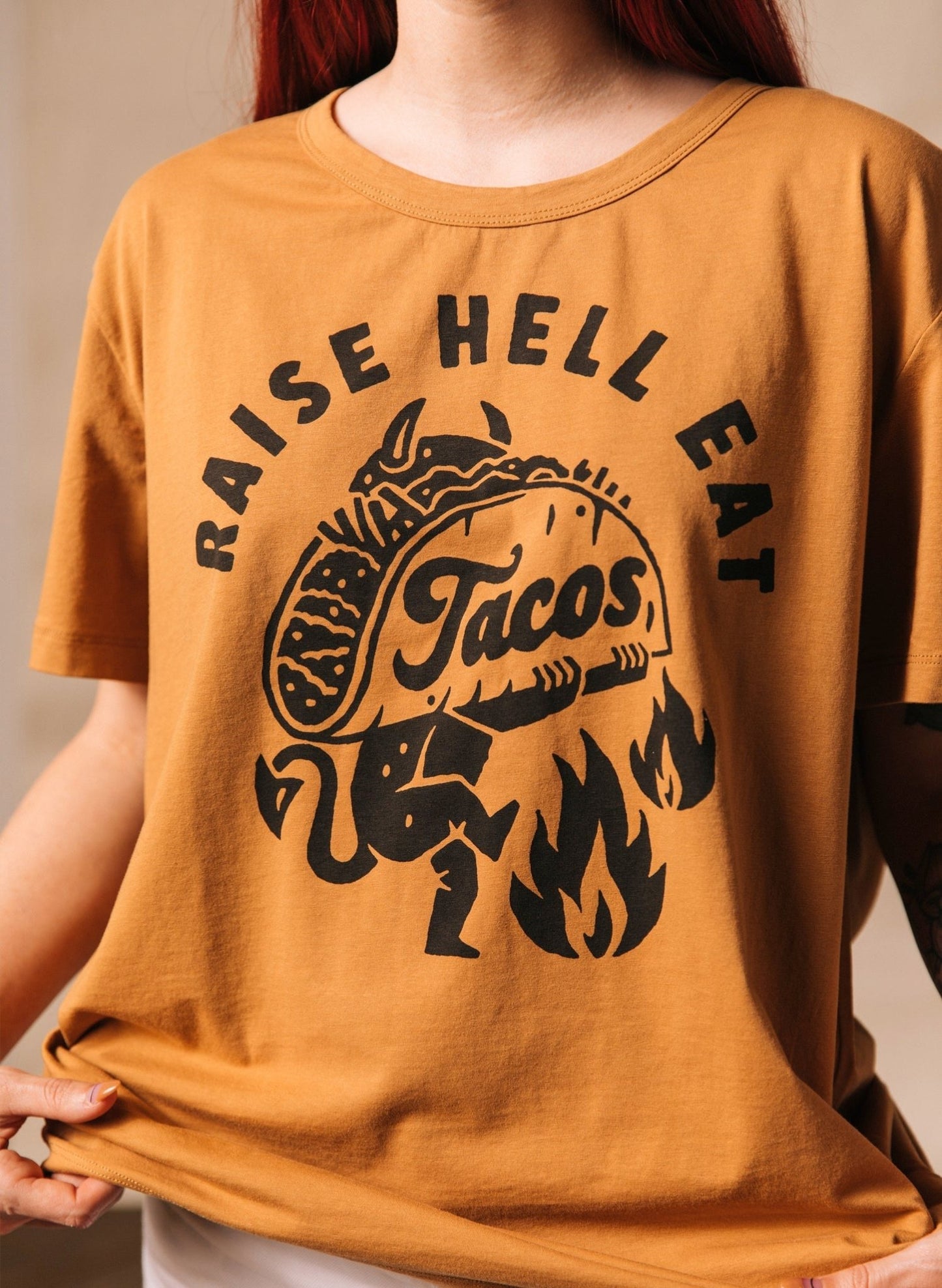 Raise Hell Eat Tacos Tee - Premium from Pyknic - Just $32! Shop now at ZLA