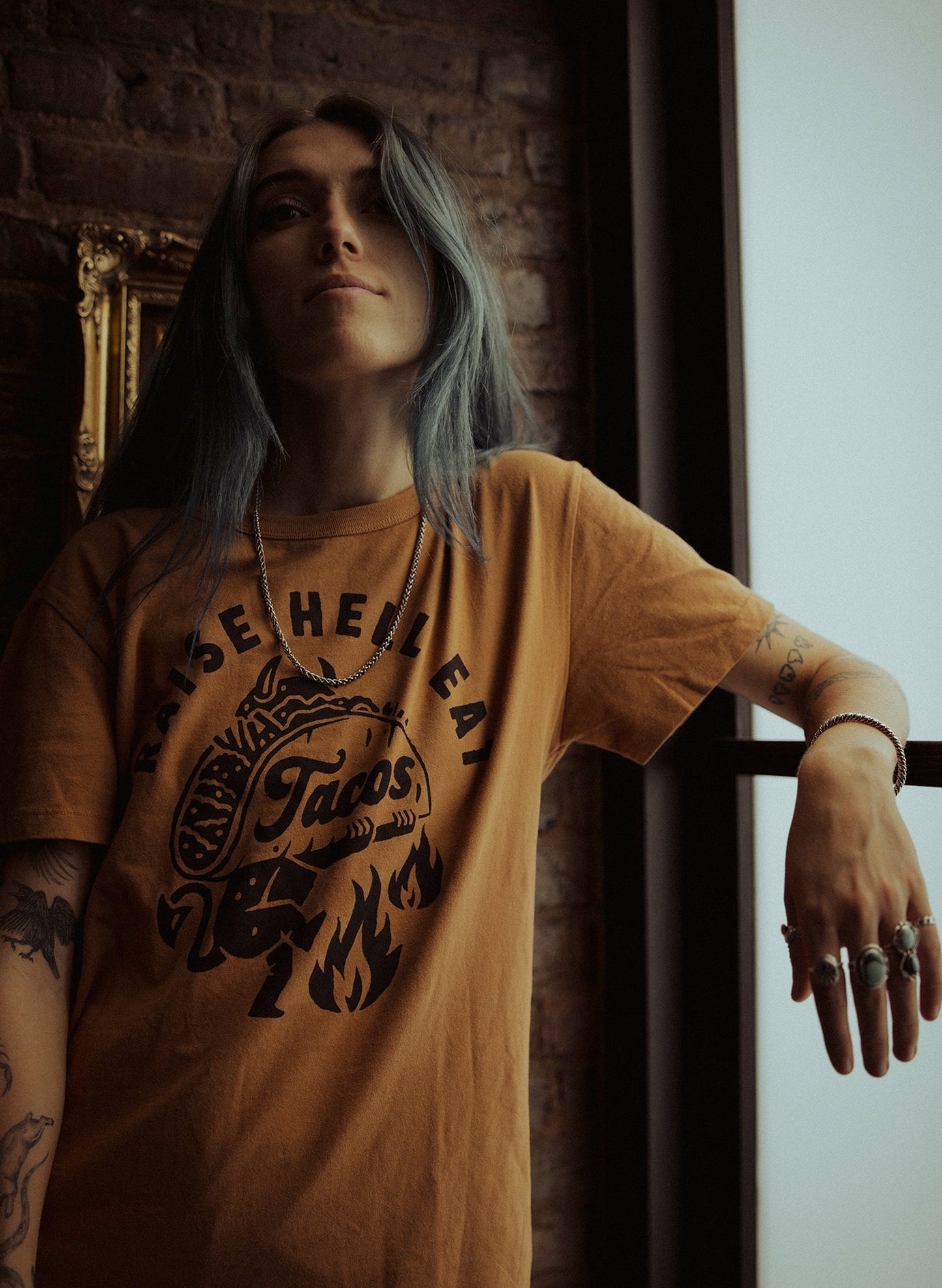 Raise Hell Eat Tacos Tee - Premium from Pyknic - Just $32! Shop now at ZLA