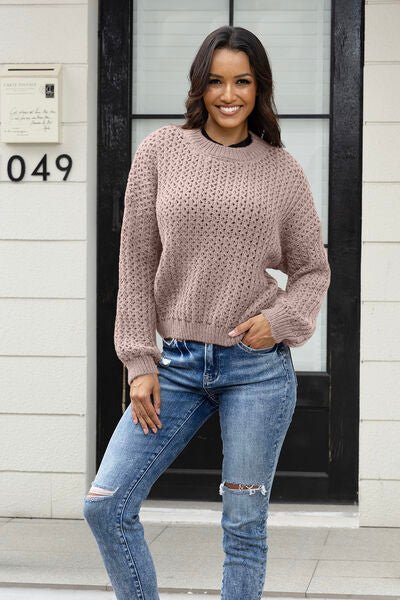 Round Neck Long Sleeve Sweater - Premium from Trendsi - Just $31! Shop now at ZLA