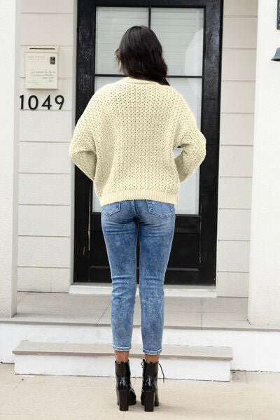 Round Neck Long Sleeve Sweater - Premium from Trendsi - Just $31! Shop now at ZLA