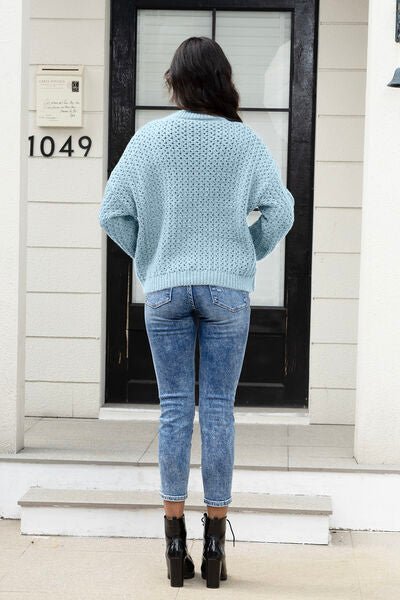Round Neck Long Sleeve Sweater - Premium from Trendsi - Just $31! Shop now at ZLA