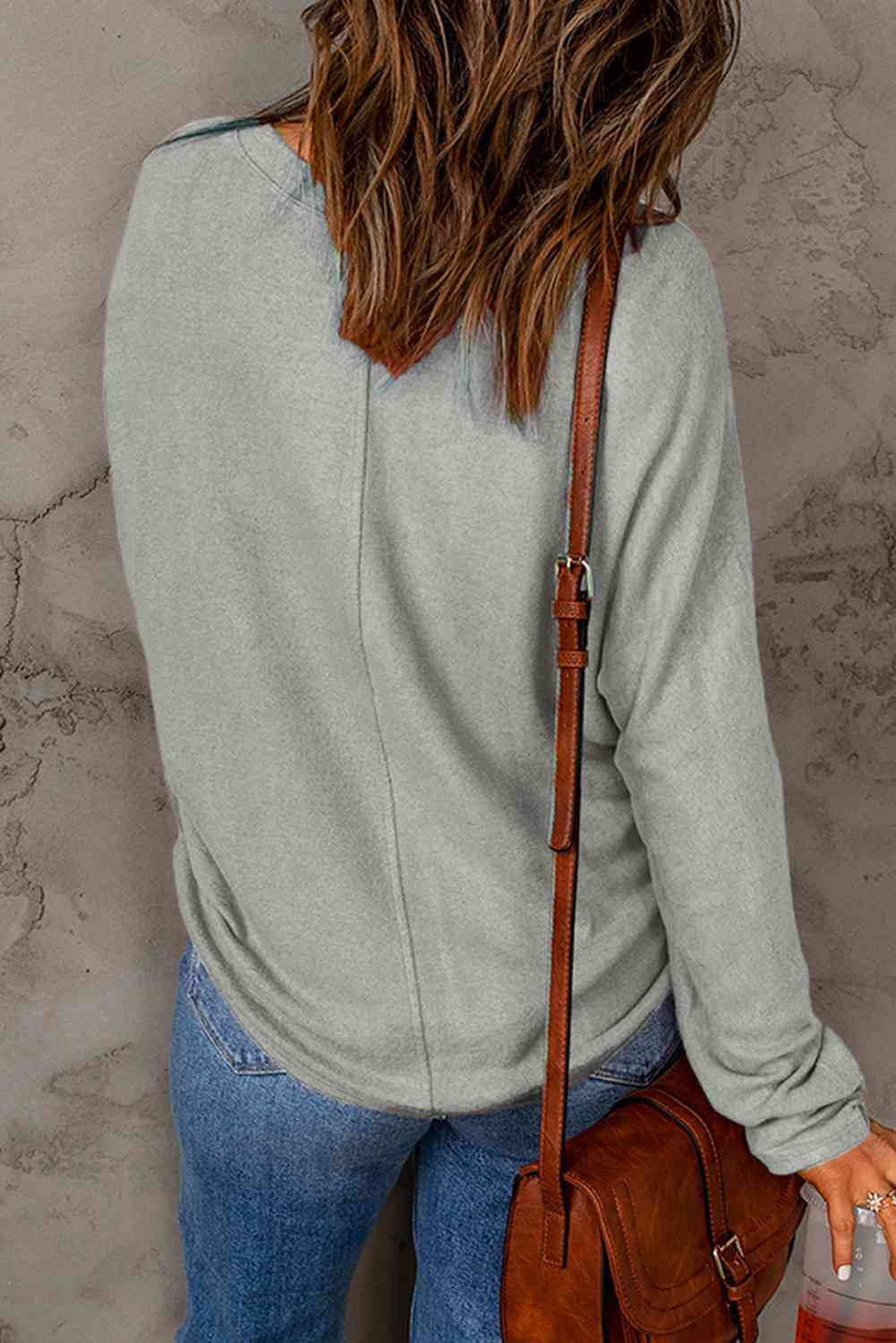 Seam Detail Round Neck Long Sleeve Top - Premium from Trendsi - Just $26! Shop now at ZLA