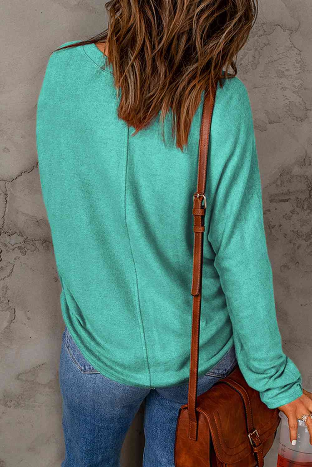 Seam Detail Round Neck Long Sleeve Top - Premium from Trendsi - Just $26! Shop now at ZLA