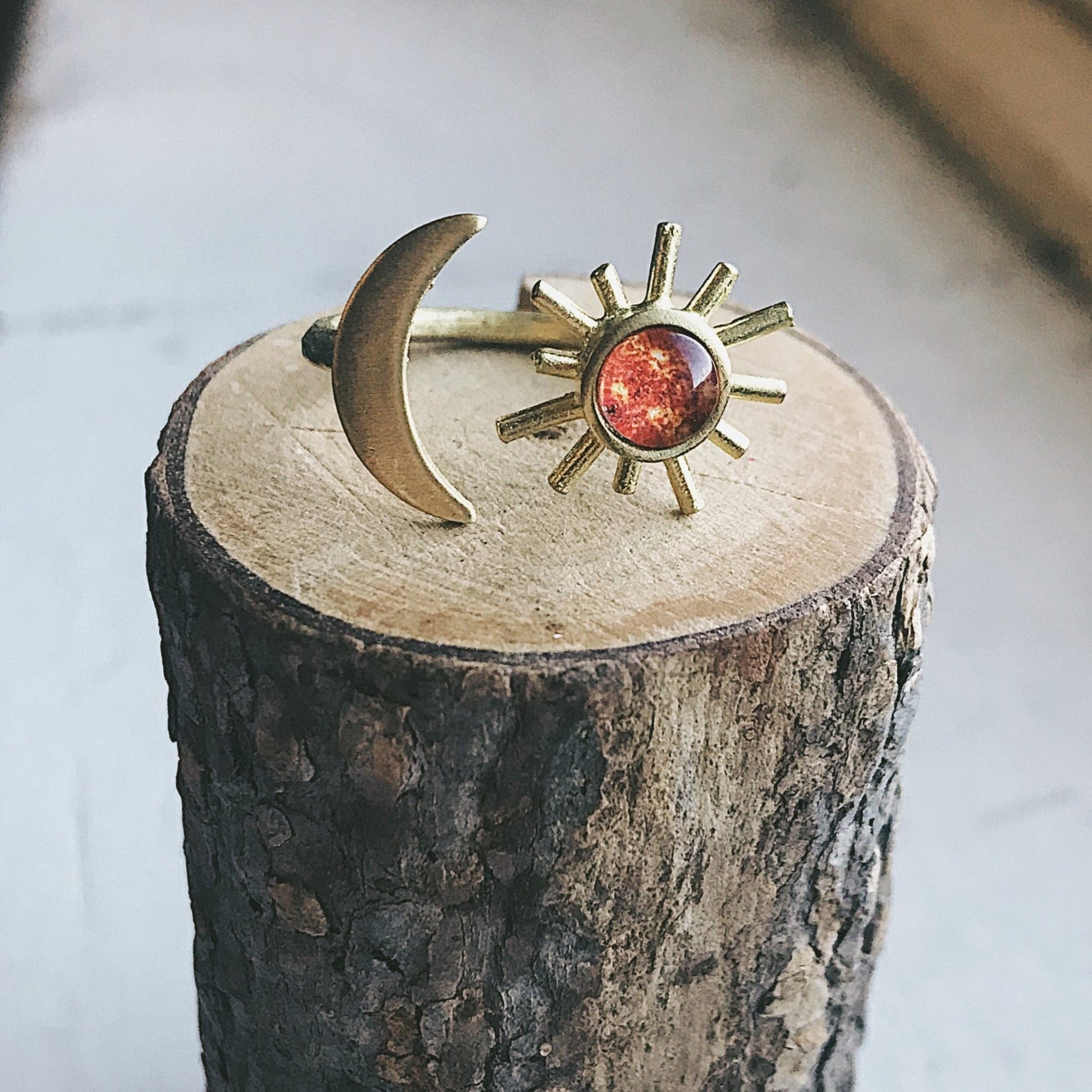 Sun and Moon Sculptural Statement Ring - Premium  from Yugen Handmade - Just $35! Shop now at ZLA
