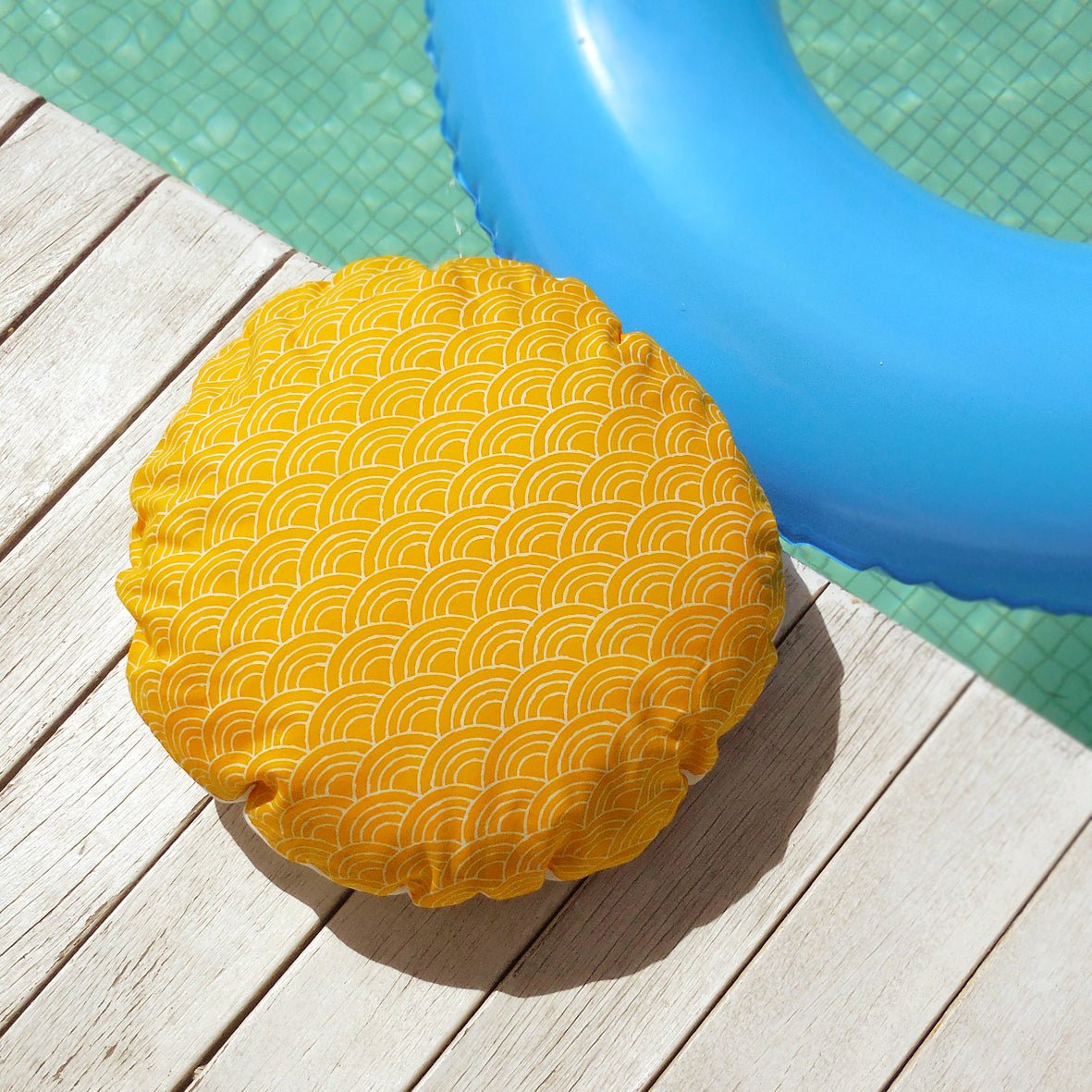 Sunny Wave Round Batik Decorative Round Pillow Cover 16" - Premium from BrunnaCo - Just $47.50! Shop now at ZLA