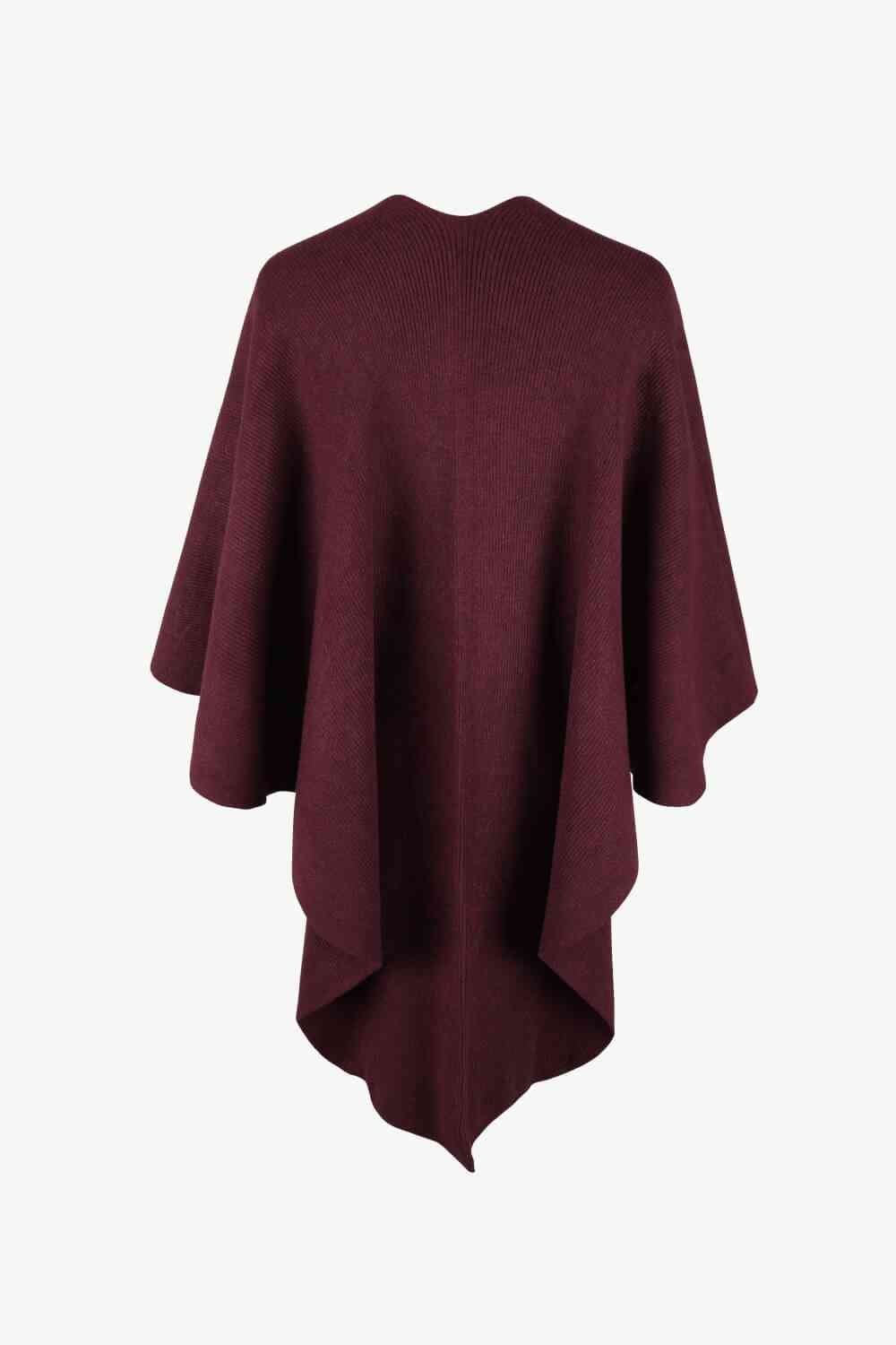 Surplice Neck Pom-Pom Trim Poncho - Premium from Trendsi - Just $43! Shop now at ZLA