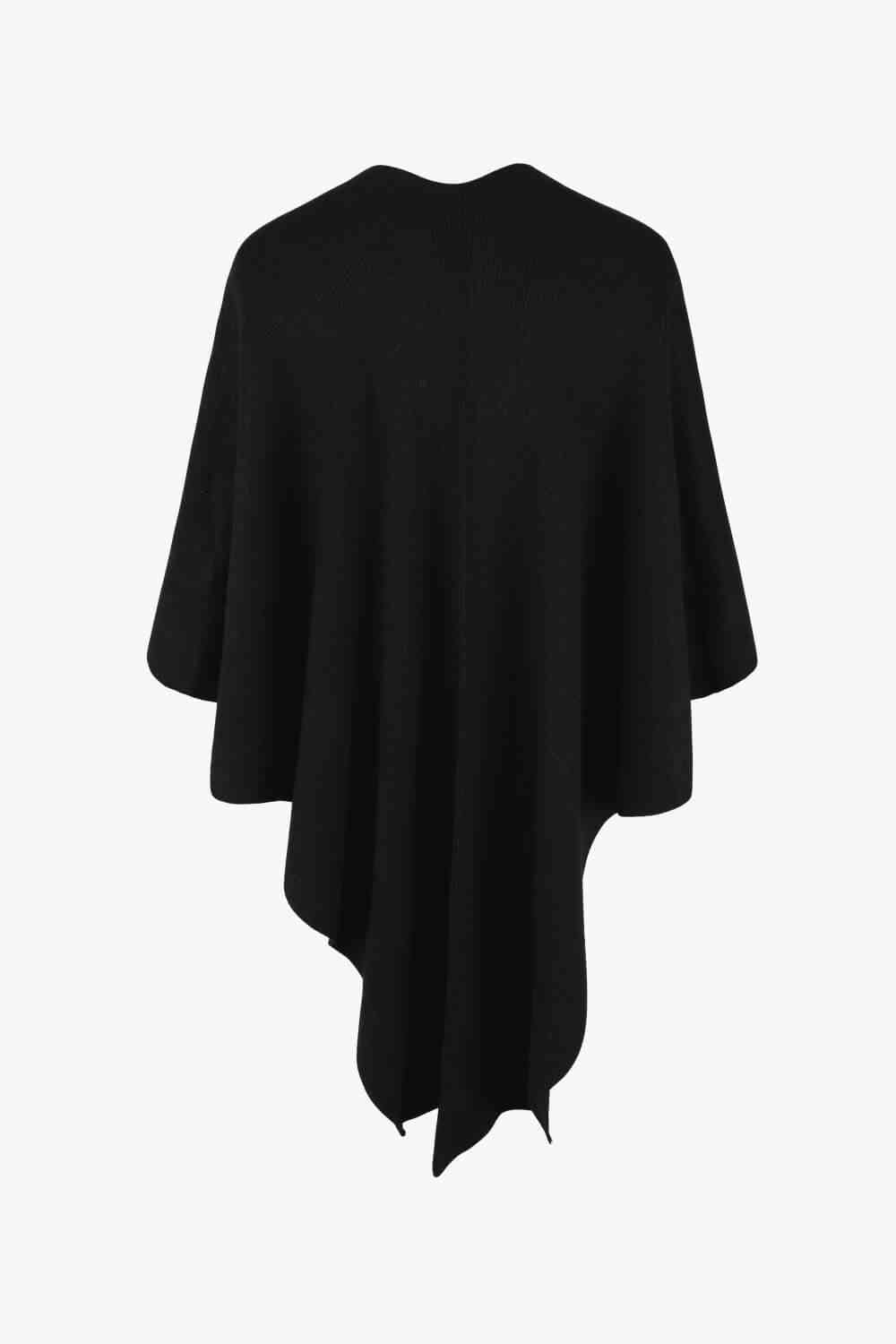 Surplice Neck Pom-Pom Trim Poncho - Premium from Trendsi - Just $43! Shop now at ZLA