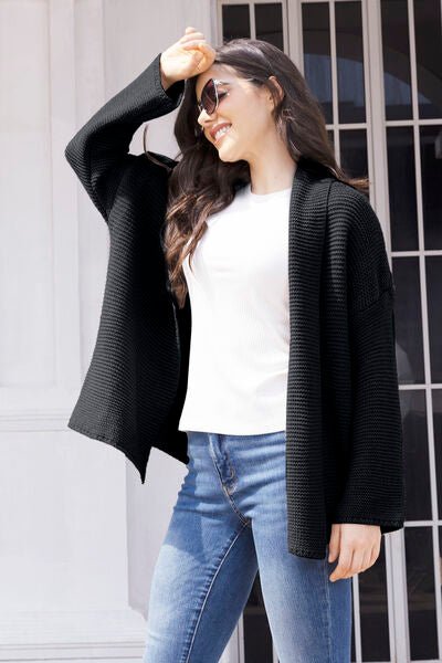 Tied Open Front Long Sleeve Cardigan - Premium from Trendsi - Just $37! Shop now at ZLA