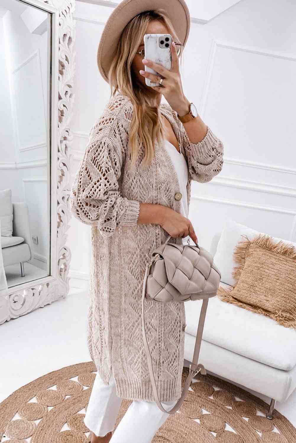 V-Neck Long Sleeve Cardigan - Premium from Trendsi - Just $45! Shop now at ZLA