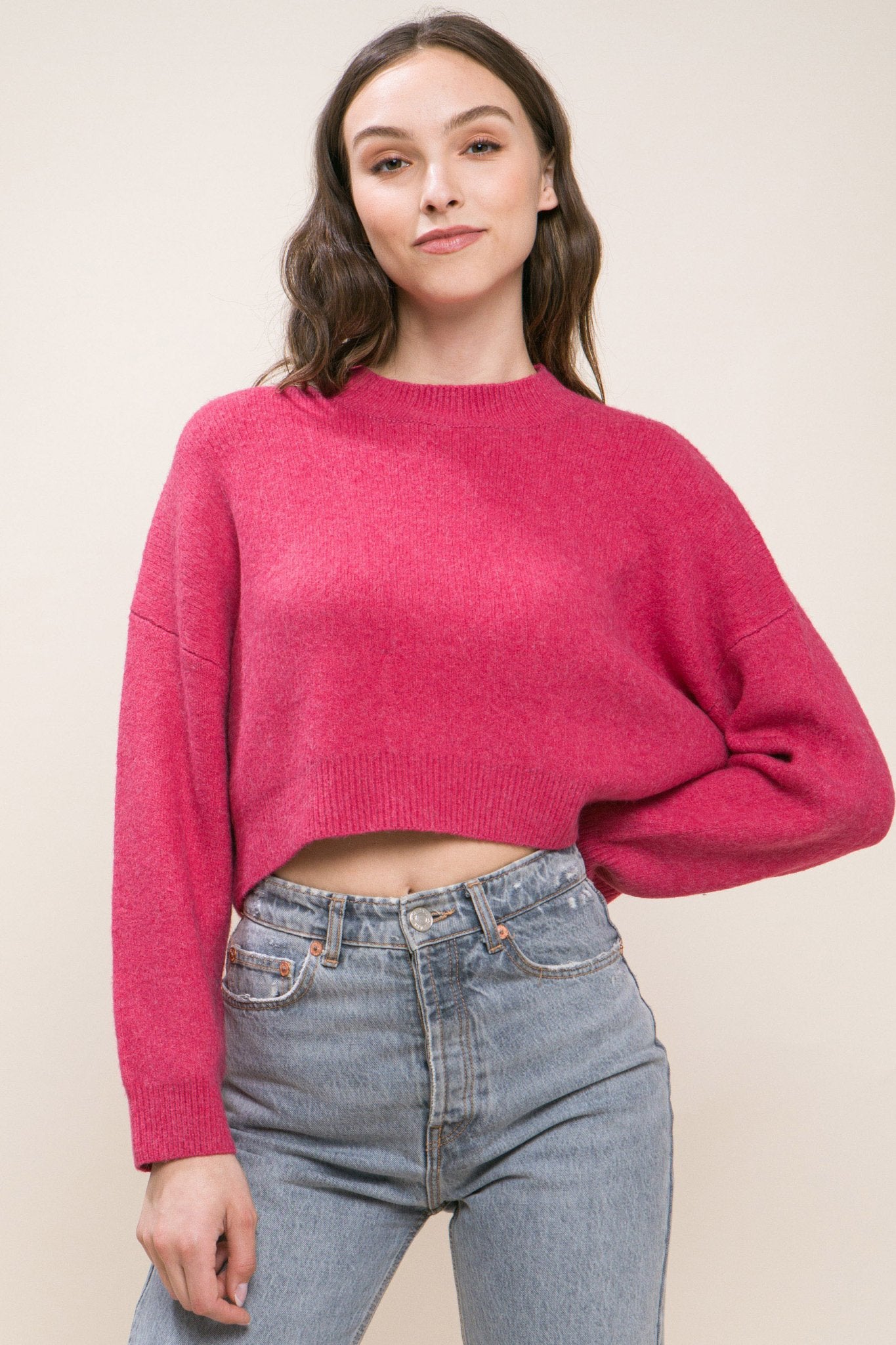 Wool Blend Cropped Sweater Top - Premium from ZLA - Just $27.50! Shop now at ZLA