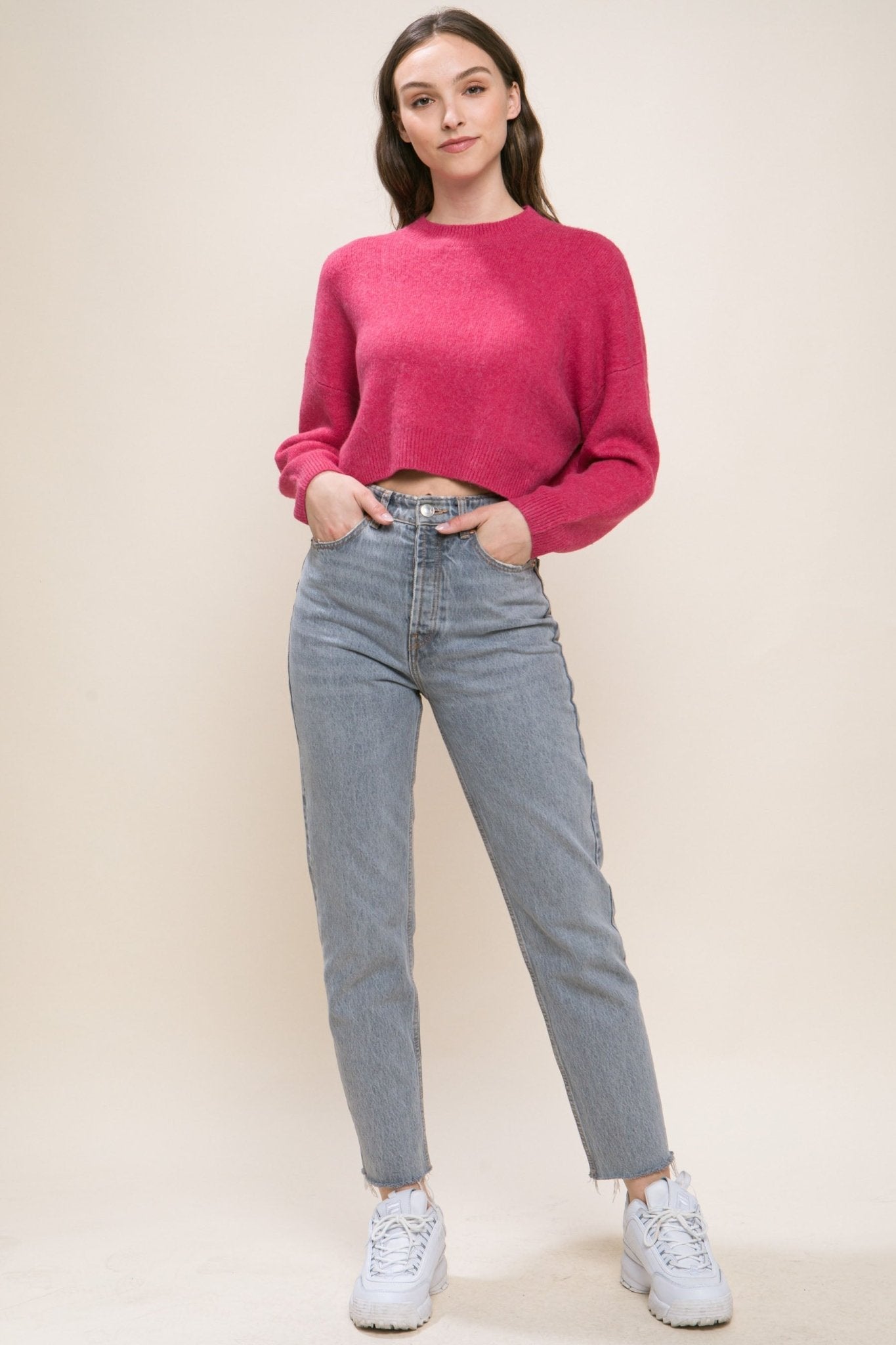 Wool Blend Cropped Sweater Top - Premium from ZLA - Just $27.50! Shop now at ZLA