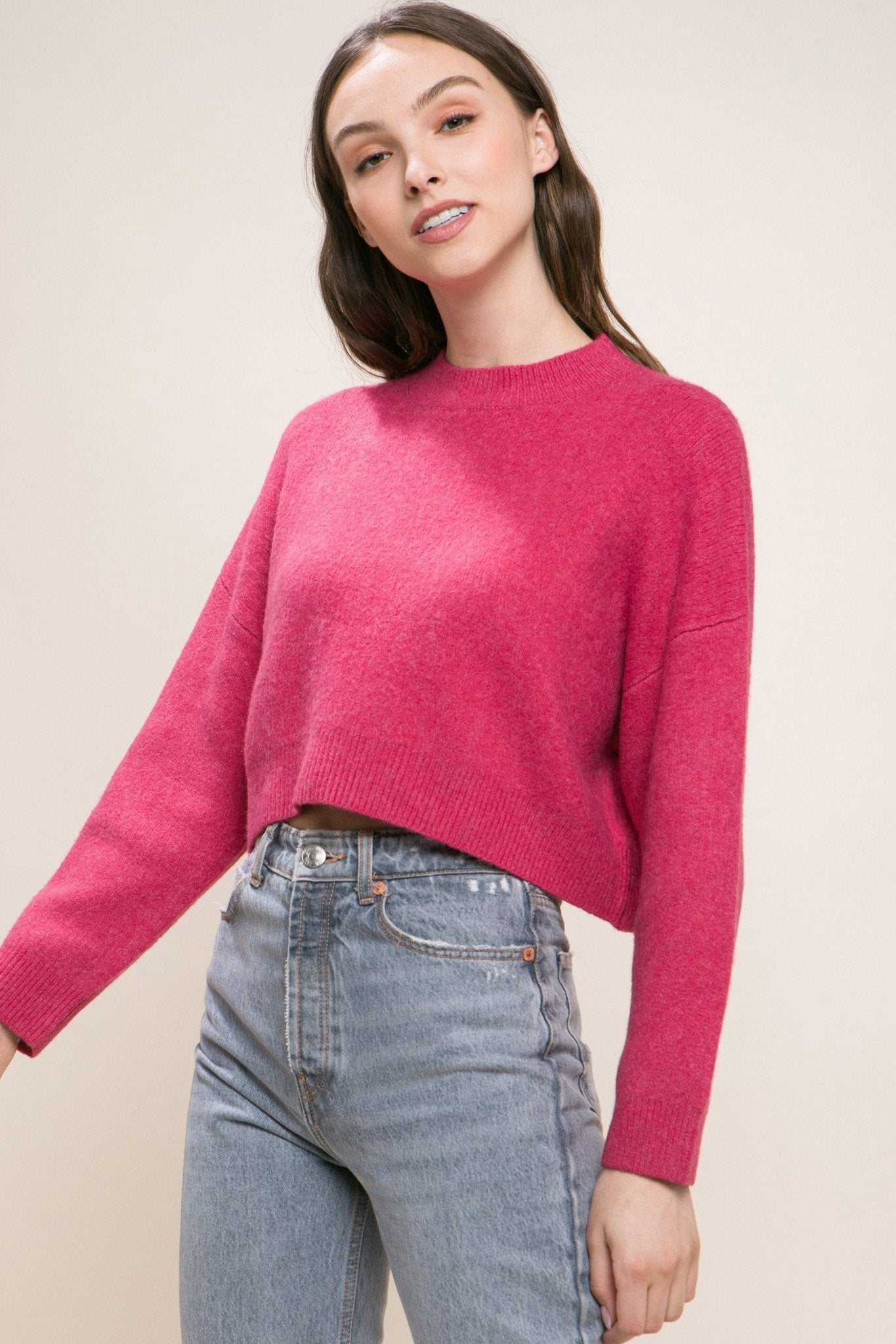 Wool Blend Cropped Sweater Top - Premium from ZLA - Just $27.50! Shop now at ZLA