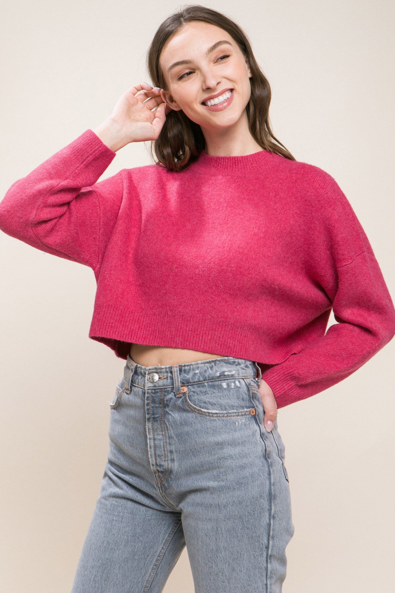 Wool Blend Cropped Sweater Top - Premium from ZLA - Just $27.50! Shop now at ZLA