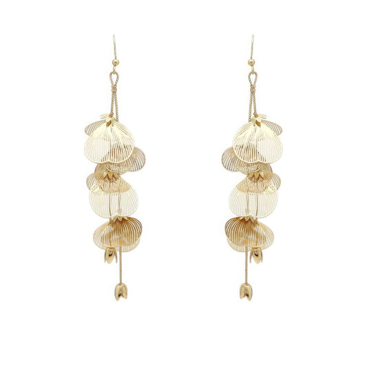 Flower Metal Drop Earrings