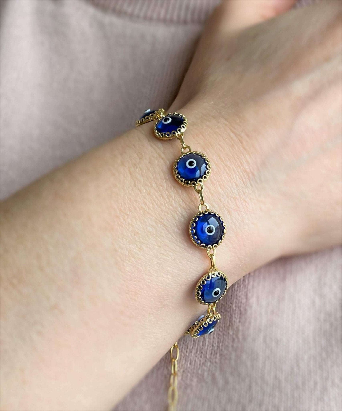 Evil Eye Link Bracelet | Silver Link Bracelet | ZLA
