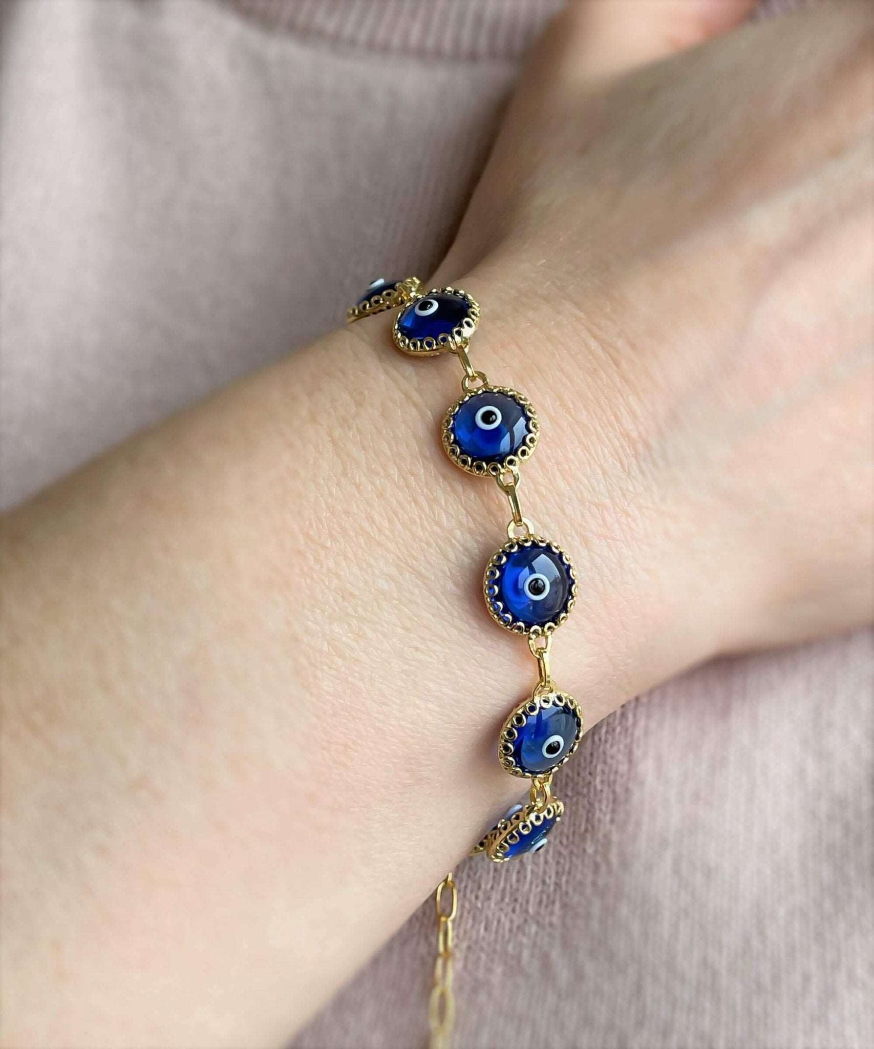 Evil Eye Link Bracelet | Silver Link Bracelet | ZLA