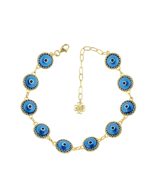 Evil Eye Link Bracelet | Silver Link Bracelet | ZLA