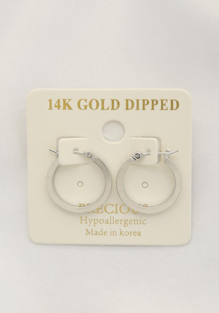 Square Edge 14k Gold Dipped Hoop Earring