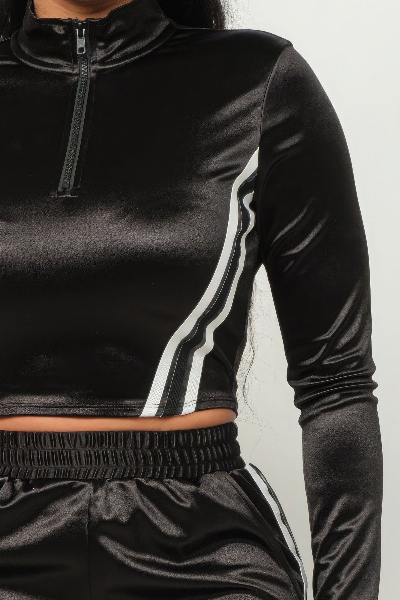 Front Zip Up Stripes Detail Jacket And Pants Set - Premium  from ZLA - Just $57.50! Shop now at ZLA