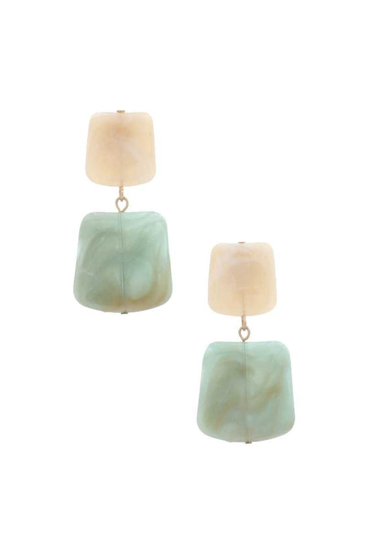 Acetate Resin Square Drop Earring - ZLA