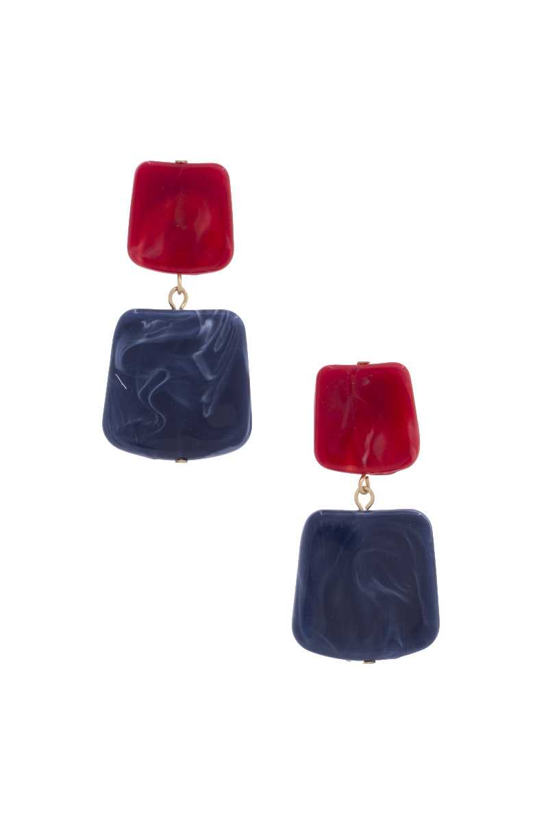 Acetate Resin Square Drop Earring - ZLA