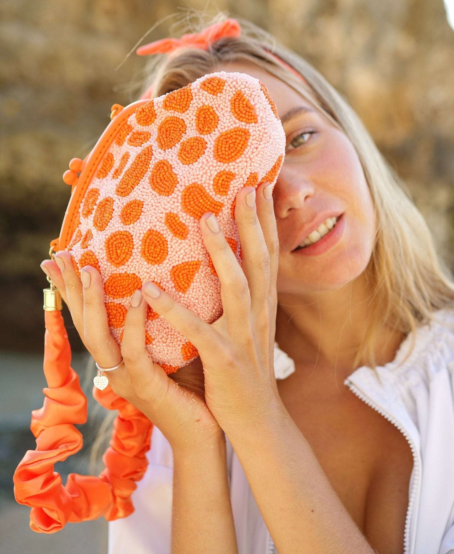 ARNOLDI PEACHPUFF Hand-beaded Clutch Bag In Orange & Peach - Premium  from BrunnaCo - Just $136.50! Shop now at ZLA