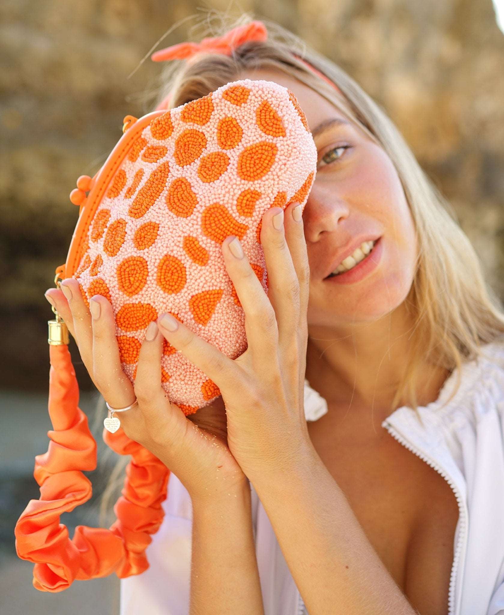 ARNOLDI PEACHPUFF Hand-beaded Clutch Bag In Orange & Peach - Premium  from BrunnaCo - Just $136.50! Shop now at ZLA
