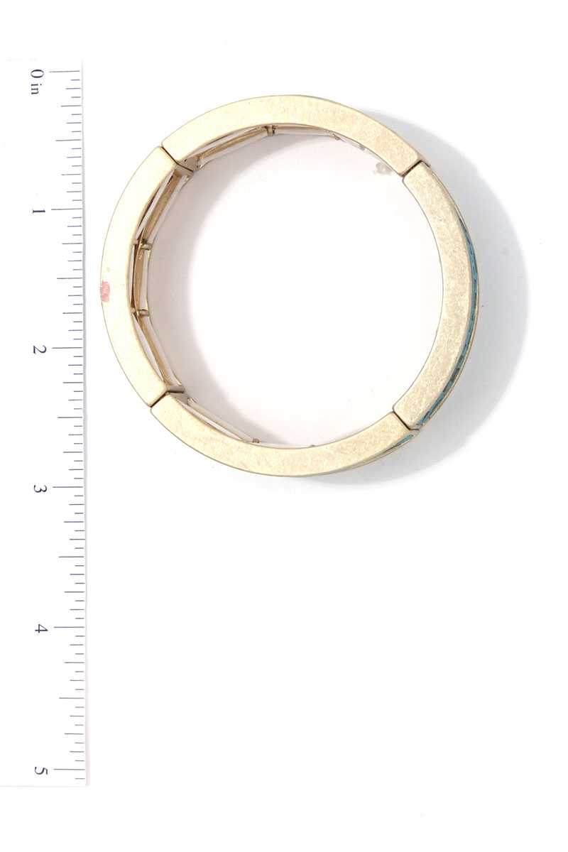 Aztec Pattern Metal Stretch Bracelet - ZLA