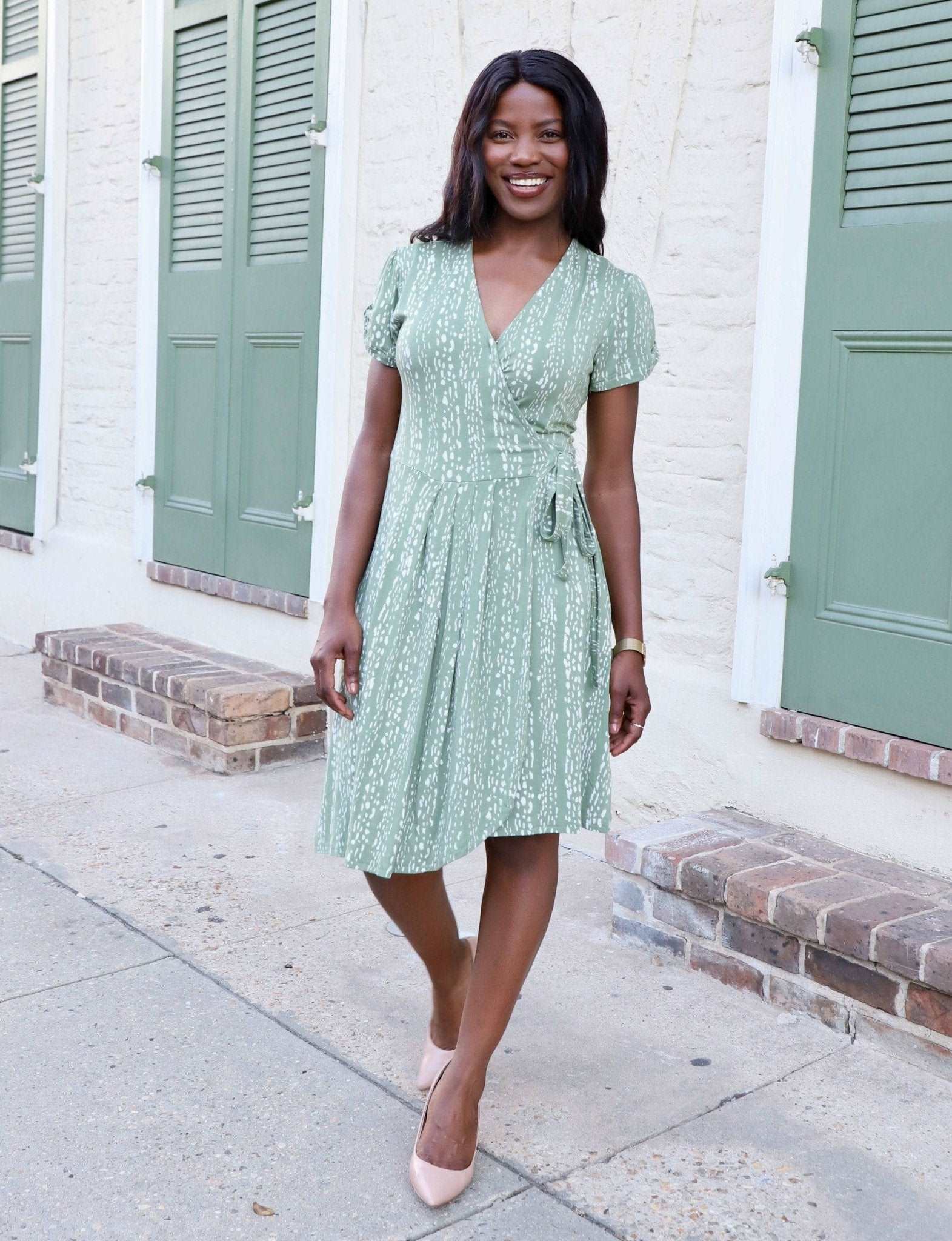 Basil Organic Wrap Dress - Premium  from Passion Lilie - Just $114! Shop now at ZLA