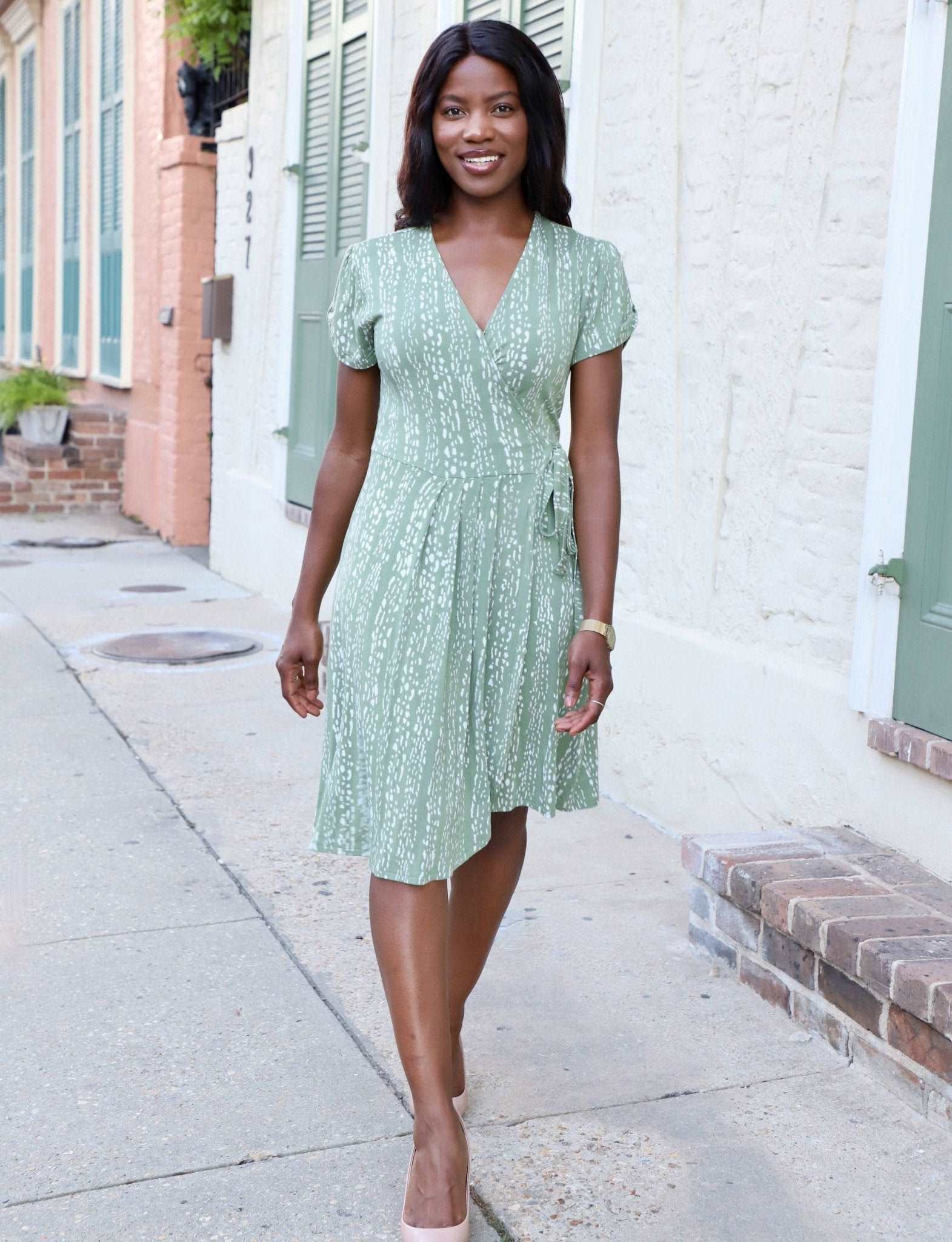Basil Organic Wrap Dress - Premium  from Passion Lilie - Just $114! Shop now at ZLA
