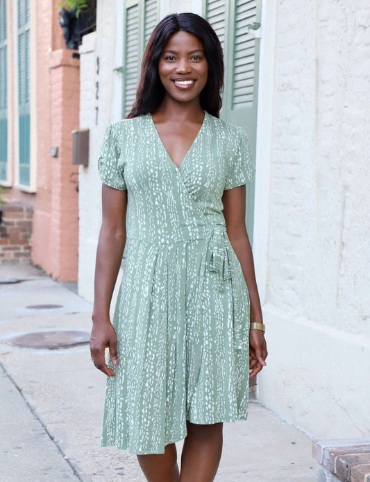 Basil Organic Wrap Dress - Premium  from Passion Lilie - Just $114! Shop now at ZLA