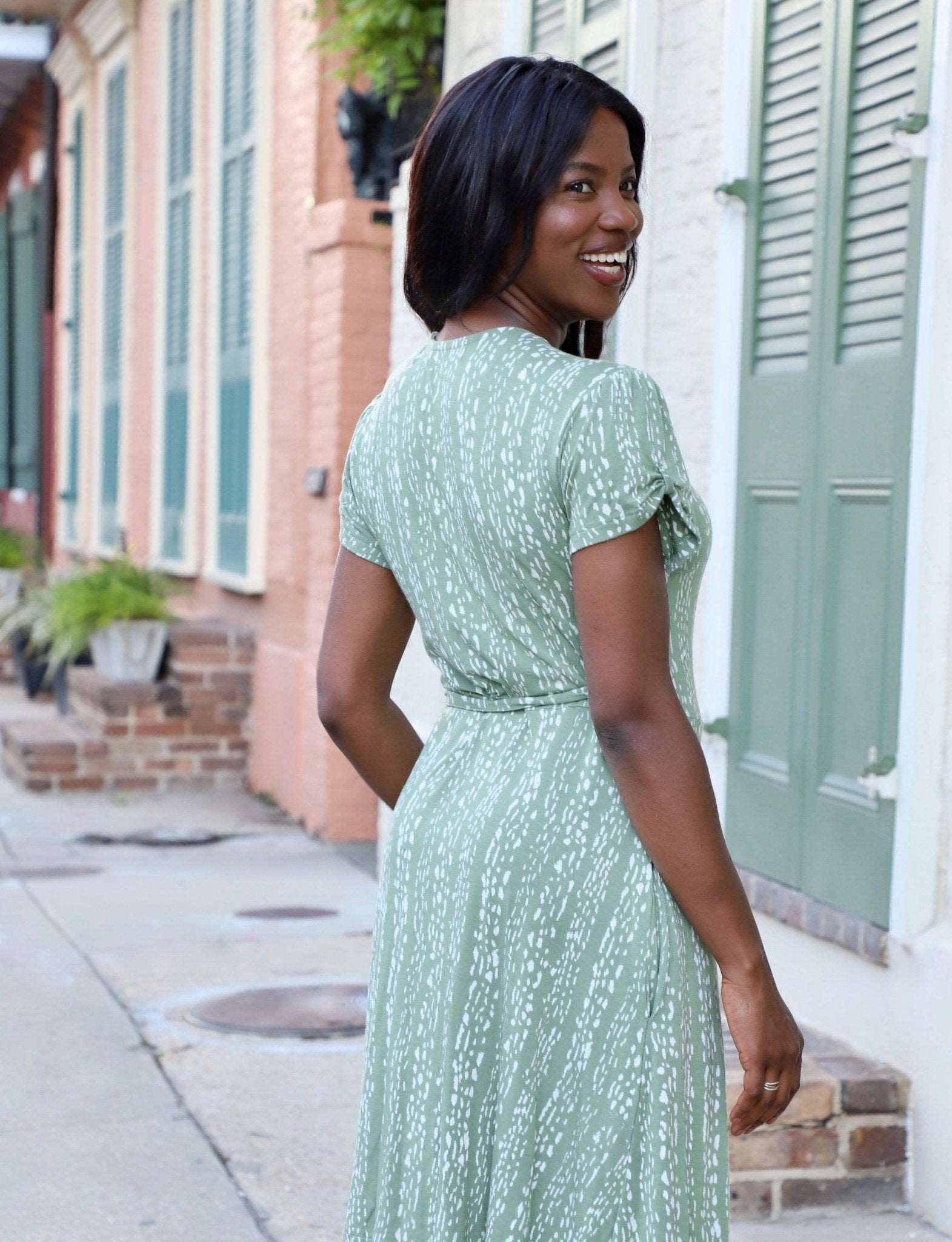 Basil Organic Wrap Dress - Premium  from Passion Lilie - Just $114! Shop now at ZLA