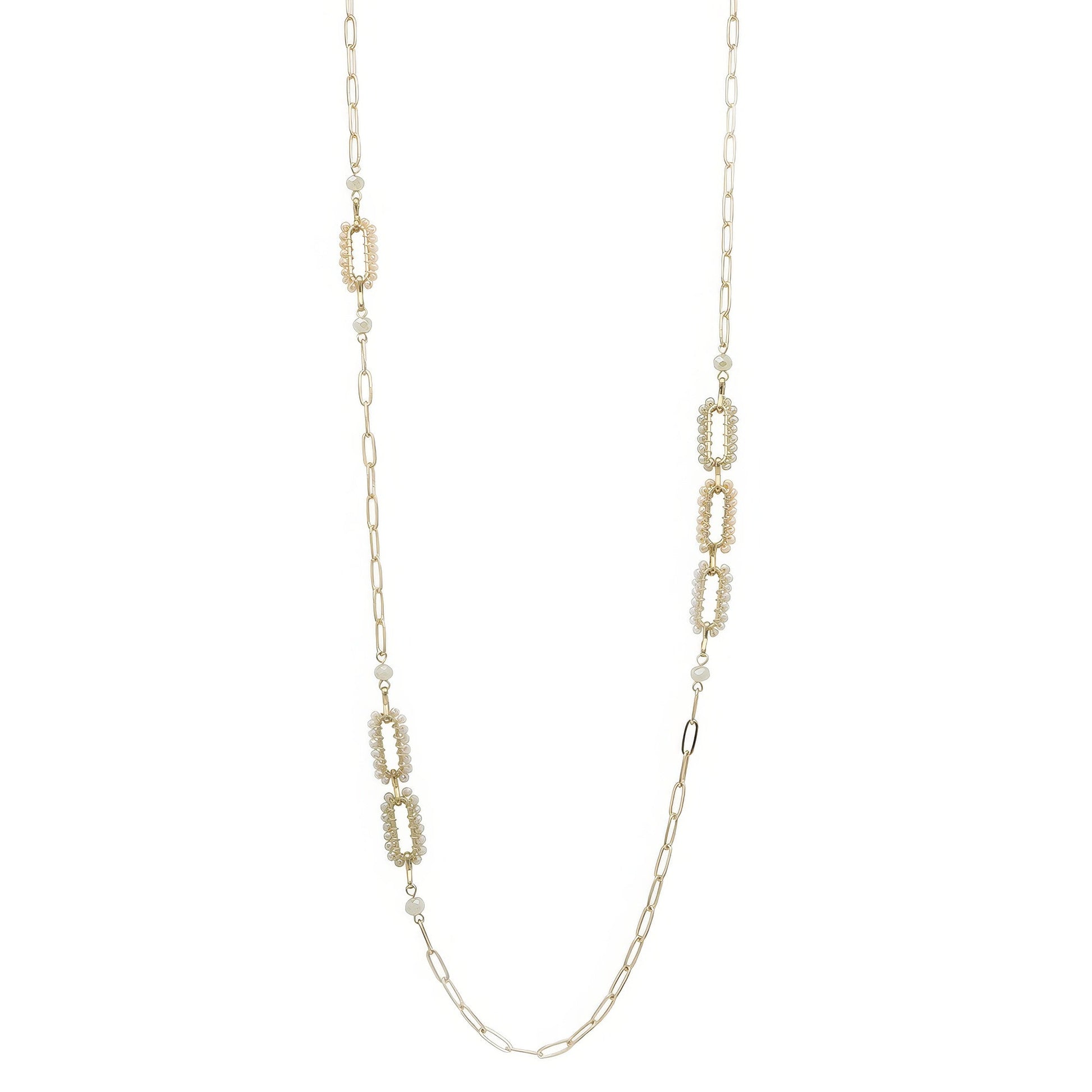 Beaded Link Stationary Necklace - ZLA