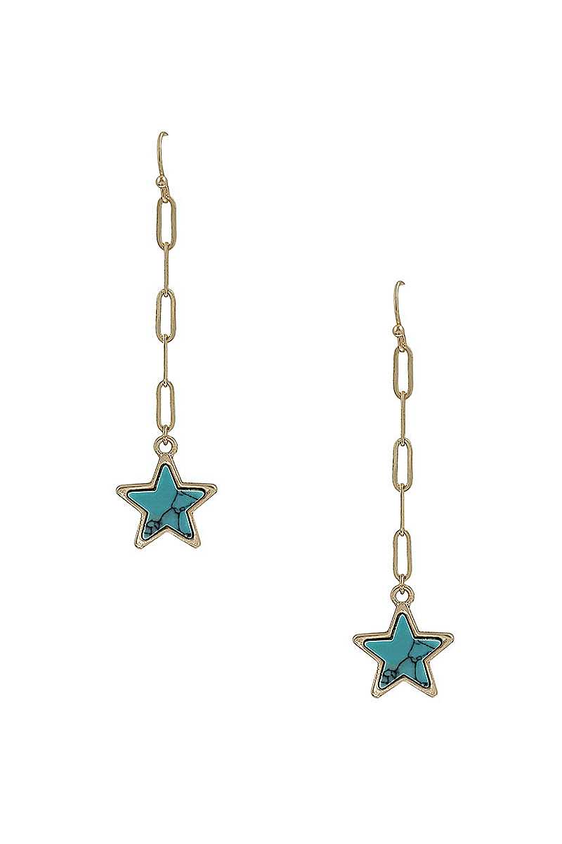 Chain Link Marble Star Earring - ZLA