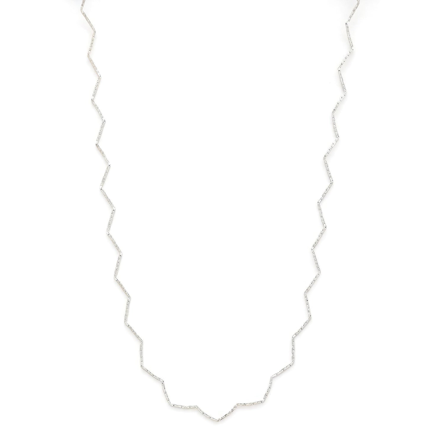 Chevron Pattern Metal Necklace - ZLA