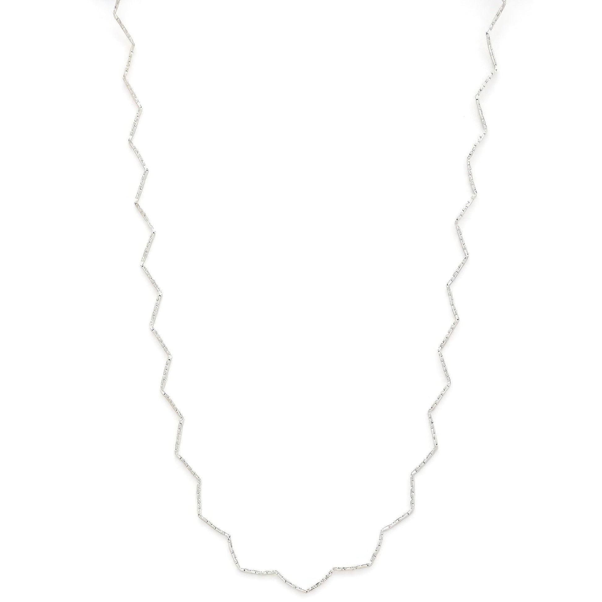 Chevron Pattern Metal Necklace - ZLA