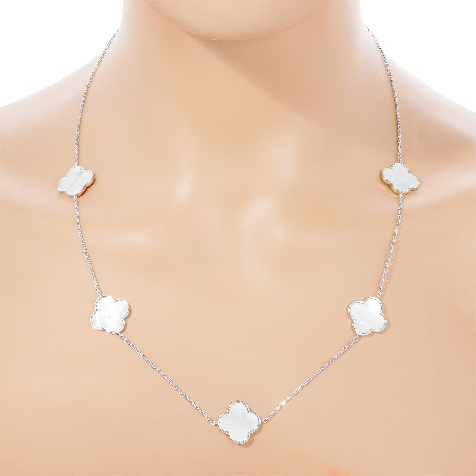 Clover Charm Station Necklace - ZLA