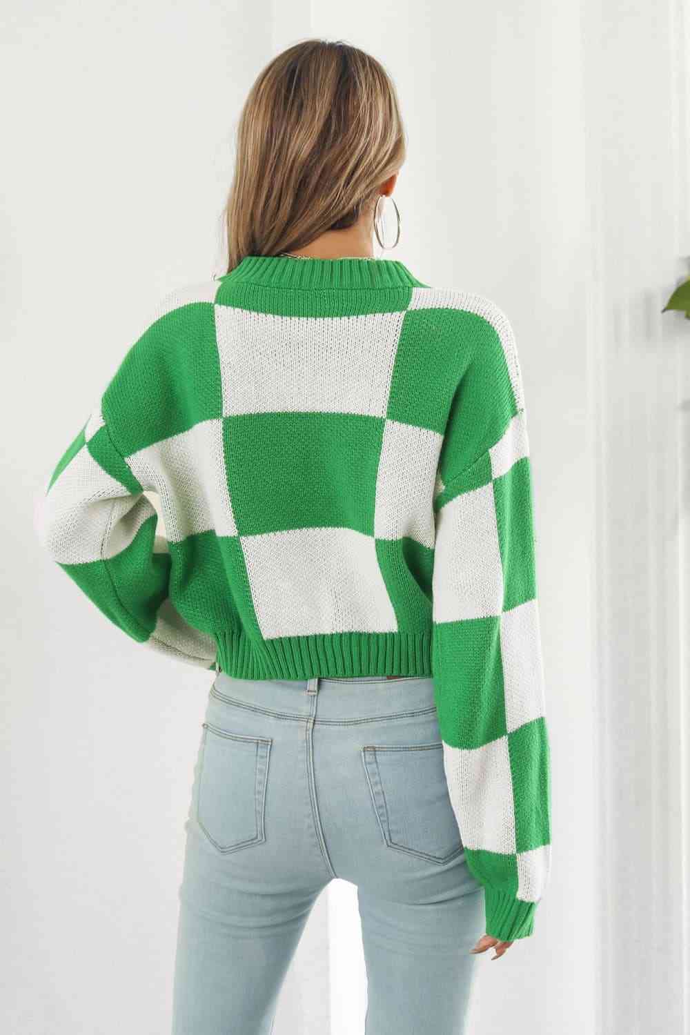 Color Block Round Neck Dropped Shoulder Sweater - Premium  from Trendsi - Just $30! Shop now at ZLA