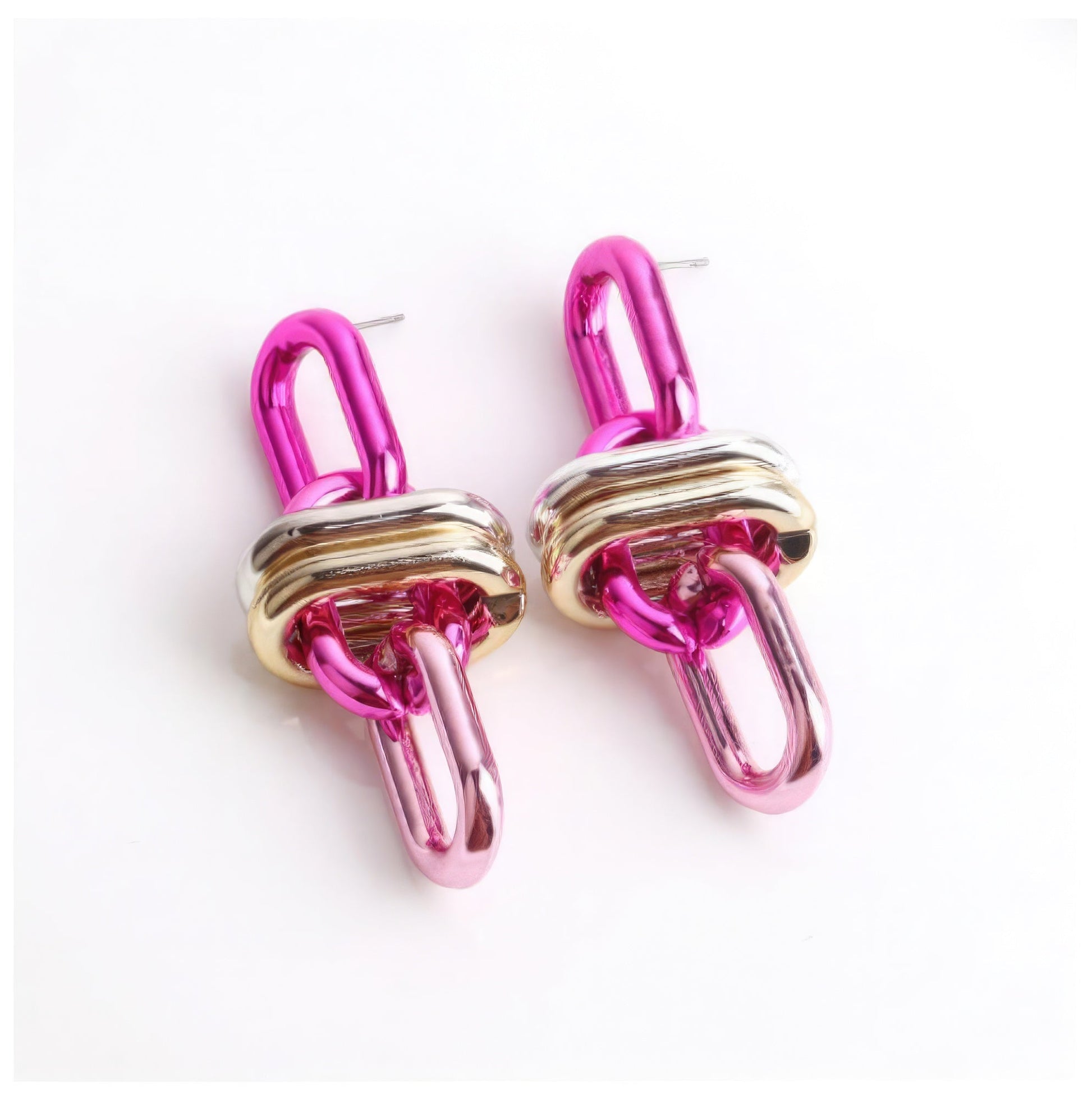 Color Metal Oval Link Earring - ZLA