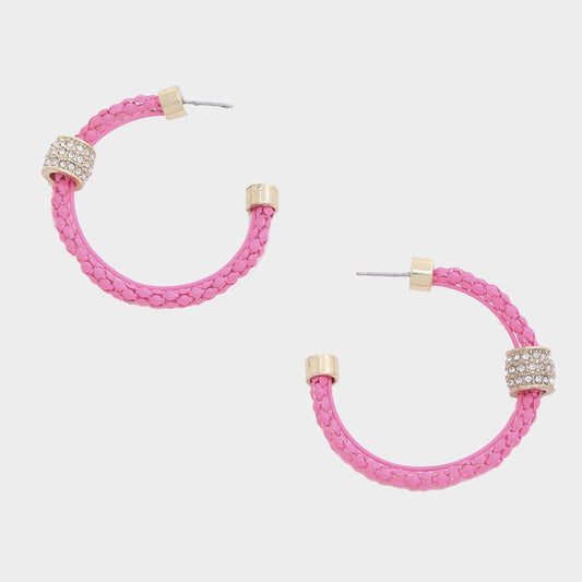 Color Texture Hoop Earring - ZLA