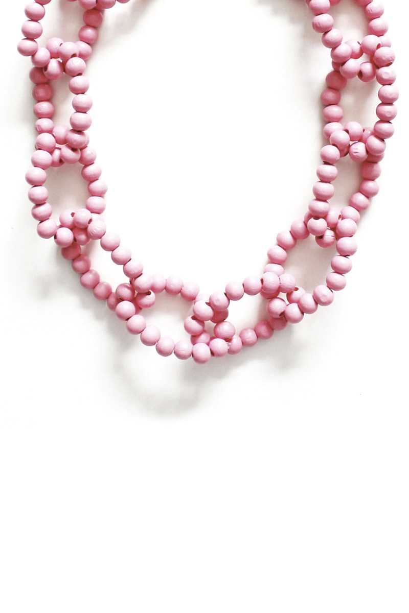 Color Wood Bead O Link Necklace - ZLA