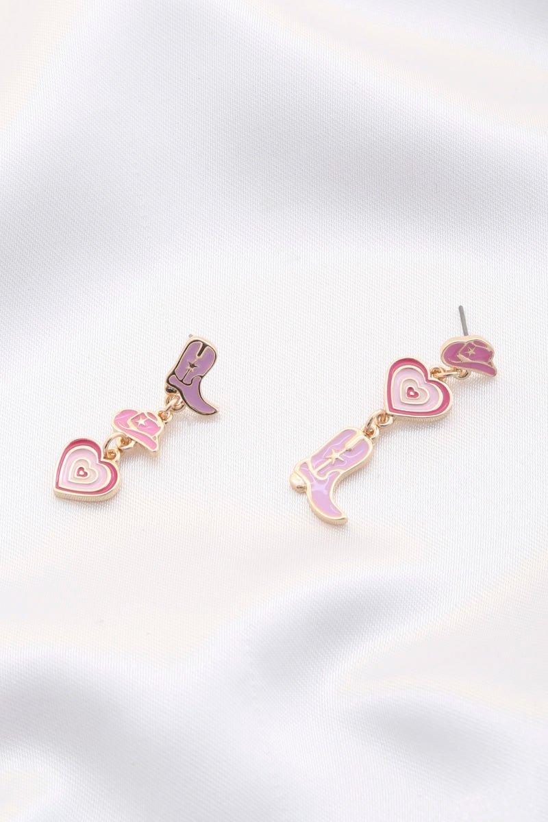 Cowboy Boot Charm Dangle Earring - ZLA
