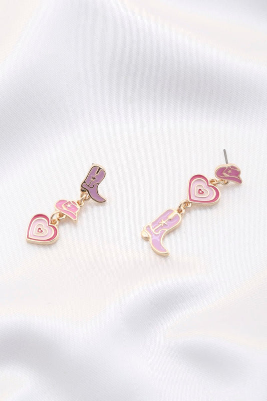 Cowboy Boot Charm Dangle Earring - ZLA