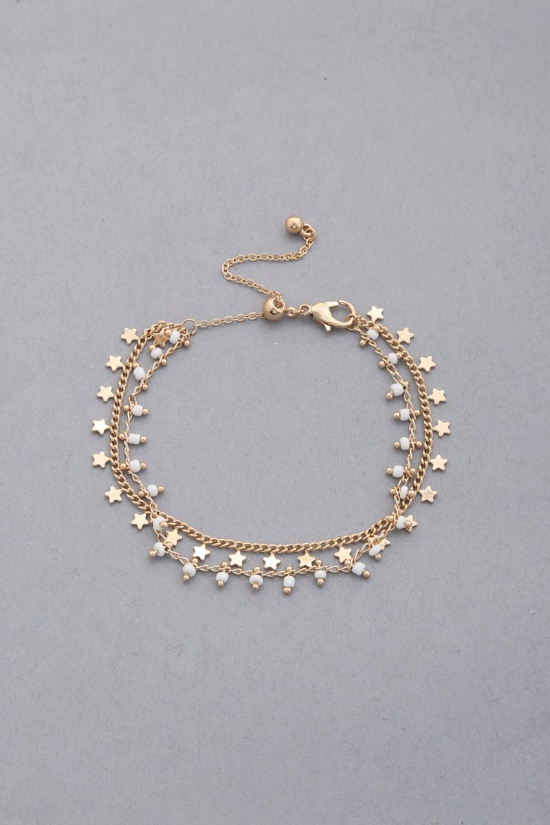 Dainty Star Charm Beaded Dangle Bracelet - ZLA