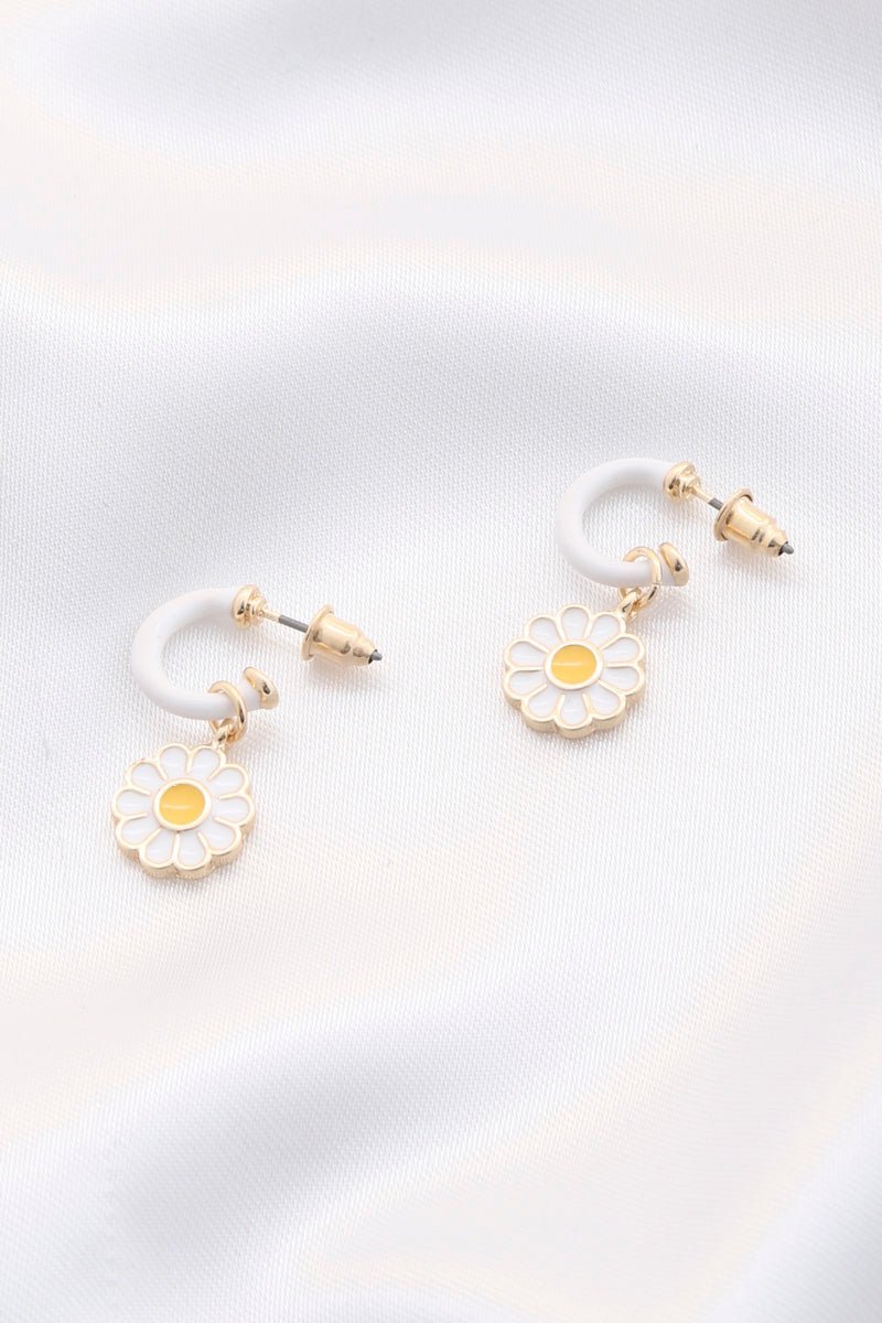 Daisy Charm Open Circle Earring - ZLA