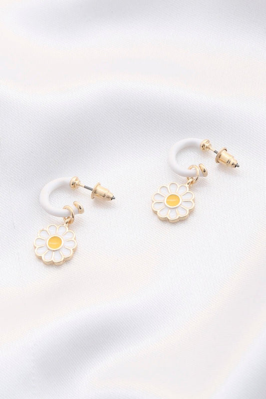 Daisy Charm Open Circle Earring - ZLA