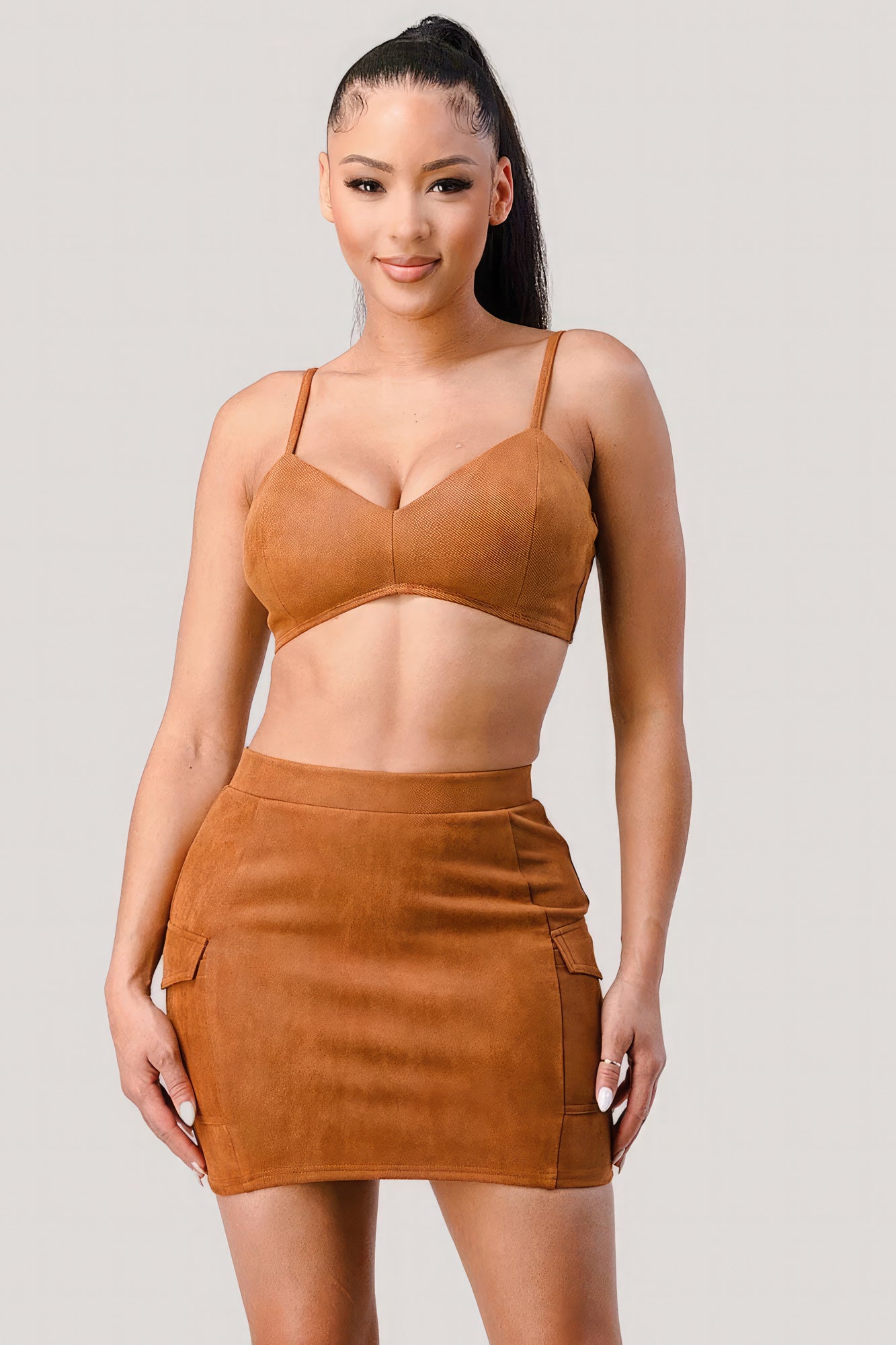 Diagonal Bralette With Cropped Blazer Jacket & Mini Skirt 3pcs Sets - Premium  from ZLA - Just $90! Shop now at ZLA